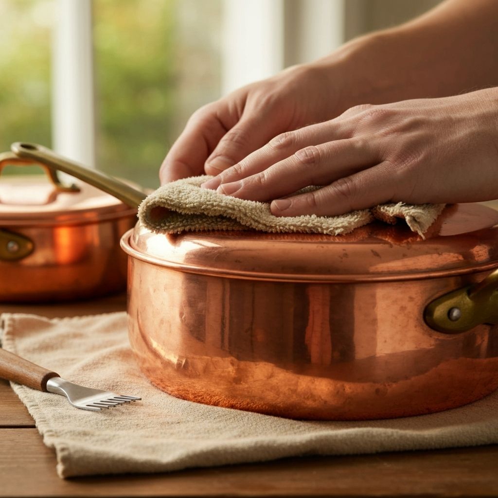 Restoring the shine to Viking copper clad cookware with proper polishing technique